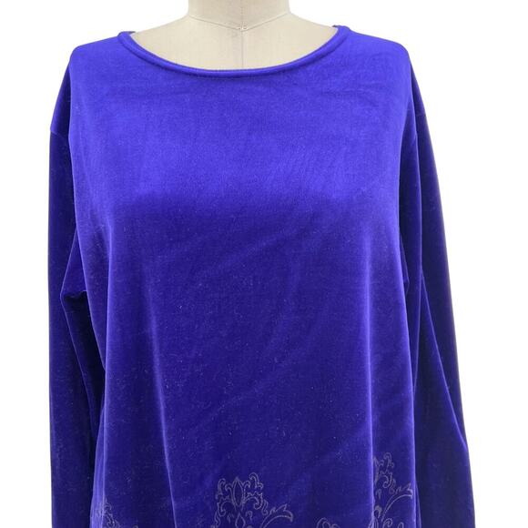 Diane Von Furstenburg The Color Authority Vintage Purple Velvet Top Size Medium - Picture 3 of 10